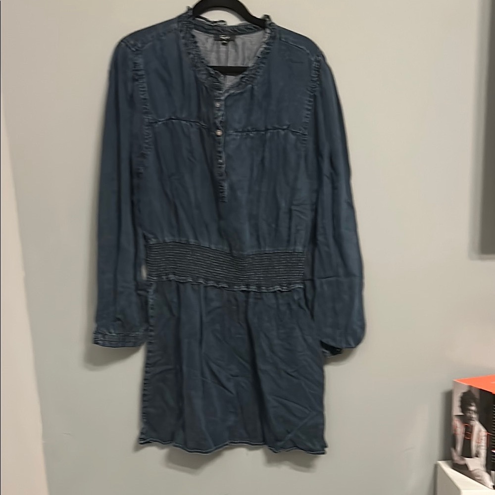 Rails Blue Smocked Long Sleeve Mini Shirt Dress NWOT women’s XXL